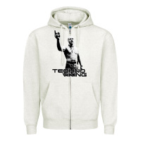Oatmeal Heather techno viking Zipper Hoodie - lanVoArt