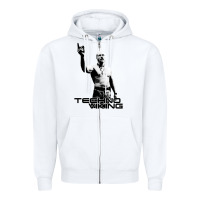 White techno viking Zipper Hoodie - lanVoArt