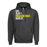 Charcoal Heather Dragon Boat-Kdkal Zipper Hoodie - lanVoArt