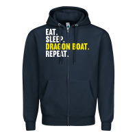 Navy Dragon Boat-Kdkal Zipper Hoodie - lanVoArt