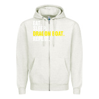 Oatmeal Heather Dragon Boat-Kdkal Zipper Hoodie - lanVoArt
