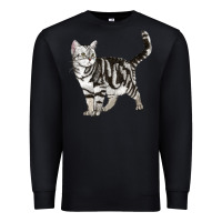 Black American Shorthair Cat Premium Sweatshirt - LillyAllenDesigns