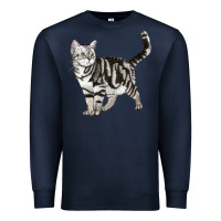 Navy American Shorthair Cat Premium Sweatshirt - LillyAllenDesigns