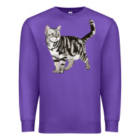 Purple American Shorthair Cat Premium Sweatshirt - LillyAllenDesigns