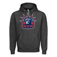 Charcoal Heather ranger ny Zipper Hoodie - lanVoArt