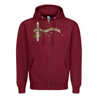 Burgundy genesis   wind & wuthering Zipper Hoodie - lanVoArt