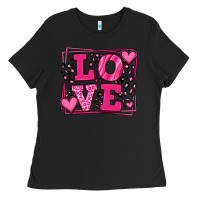 Black Love leopard frame Ladies Tee - LillyAllenDesigns