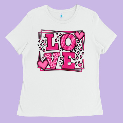 Love Leopard Frame Ladies Tee Designed By Lillyallendesigns