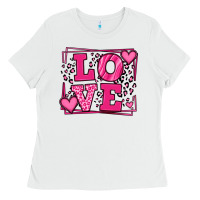 White Love leopard frame Ladies Tee - LillyAllenDesigns