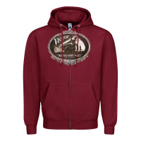 Burgundy his master's voice Zipper Hoodie - lanVoArt