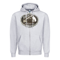 Heather Grey his master's voice Zipper Hoodie - lanVoArt