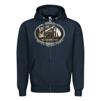 Navy his master's voice Zipper Hoodie - lanVoArt