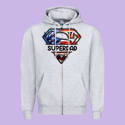 American Super Dad Zipper Hoodie Designed By Lillyallendesigns