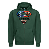 Sports Green American Super Dad Zipper Hoodie - LillyAllenDesigns