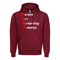 Burgundy morons are governing america anti trump political t shirt Zipper Hoodie - lanVoArt