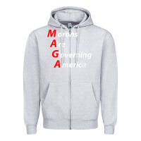 Heather Grey morons are governing america anti trump political t shirt Zipper Hoodie - lanVoArt