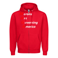 Morons Are Governing America Anti Trump Political T Shirt Zipper Hoodie | Teevron