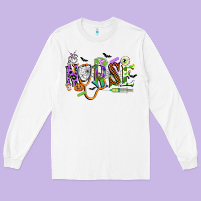 Halloween Nurse Long Sleeve Tee Designed By Cowgirlartshop