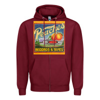 Burgundy peaches records and tapes Zipper Hoodie - lanVoArt