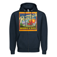 Navy peaches records and tapes Zipper Hoodie - lanVoArt