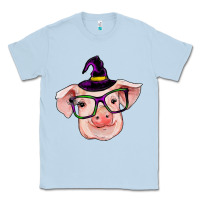 Dusty Blue pig with halloween Classic Tee - RanaPortraitStore