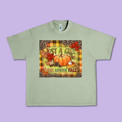 Just A Girl Who Loves Fall Urban Heavy Tee Designed By Nancycooperartshop