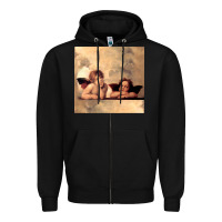 Black Hot Trend Angels Raphael Cupid Cherubs Art Valentine Angel Zipper Hoodie - lanVoArt