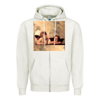Oatmeal Heather Hot Trend Angels Raphael Cupid Cherubs Art Valentine Angel Zipper Hoodie - lanVoArt