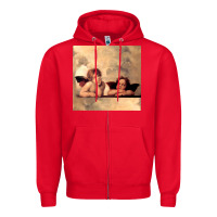 Red Hot Trend Angels Raphael Cupid Cherubs Art Valentine Angel Zipper Hoodie - lanVoArt