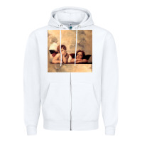 White Hot Trend Angels Raphael Cupid Cherubs Art Valentine Angel Zipper Hoodie - lanVoArt