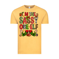 Vintage Mustard I'm the sassy on the elf Vintage Tee - NancyCooperArtShop
