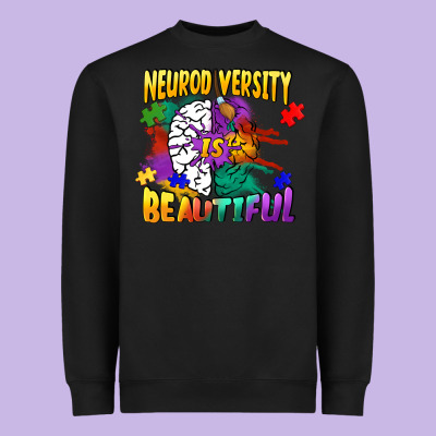 Neurodiversity Is Beautiful Heavyweight Sweatshirt Designed By Fadigitalartstudio