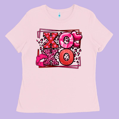 Xoxo Valentine's Day Leopard Frame Ladies Tee Designed By Lillyallendesigns