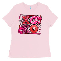 Bubblegum Pink Xoxo Valentine's Day leopard frame Ladies Tee - LillyAllenDesigns