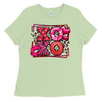 Matcha Xoxo Valentine's Day leopard frame Ladies Tee - LillyAllenDesigns