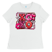 White Xoxo Valentine's Day leopard frame Ladies Tee - LillyAllenDesigns