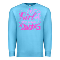 Ocean Blue funny springboard diving quote diver gift for love girl Premium Sweatshirt - lanVoArt