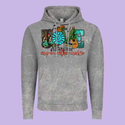 Western Love My Country Music Vintage Hoodie Designed By Howdyjamesfarm