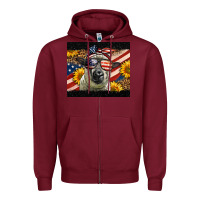 Burgundy Western 4th Of July Sheep Zipper Hoodie - LillyAllenDesigns