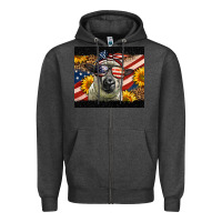 Charcoal Heather Western 4th Of July Sheep Zipper Hoodie - LillyAllenDesigns
