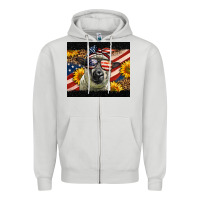 Dove Grey Western 4th Of July Sheep Zipper Hoodie - LillyAllenDesigns