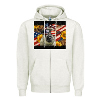Oatmeal Heather Western 4th Of July Sheep Zipper Hoodie - LillyAllenDesigns