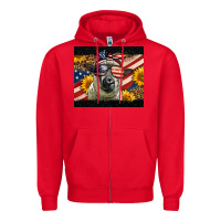 Red Western 4th Of July Sheep Zipper Hoodie - LillyAllenDesigns