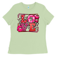 Matcha Love Valentine's Day leopard frame Ladies Tee - LillyAllenDesigns