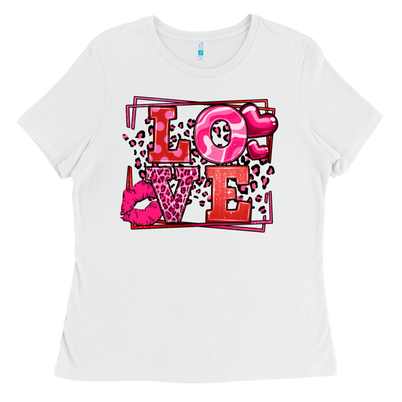 Love Valentine's Day Leopard Frame Ladies Tee by LillyAllenDesigns | Teevron
