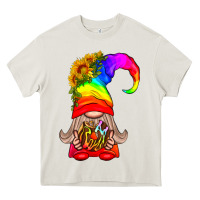 Cream LGBTQ+ Pride Gnome With Donut Heavy Core Tee - BundleAndBundleShop