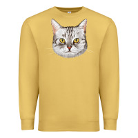Antique Gold American Shorthair Cat Face Premium Sweatshirt - LillyAllenDesigns