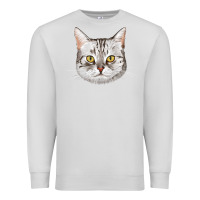 Dove Grey American Shorthair Cat Face Premium Sweatshirt - LillyAllenDesigns
