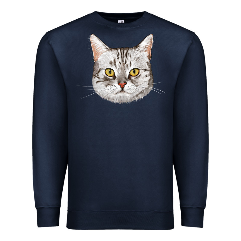 American Shorthair Cat Face Premium Sweatshirt by LillyAllenDesigns | Teevron