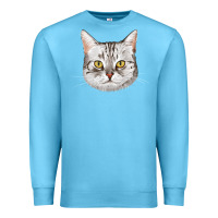 Ocean Blue American Shorthair Cat Face Premium Sweatshirt - LillyAllenDesigns